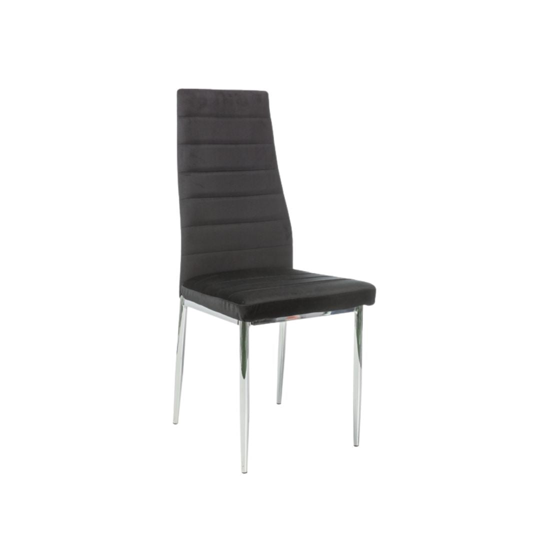 Armchair H261 VELVET CHROME/BLACK BLUVEL19