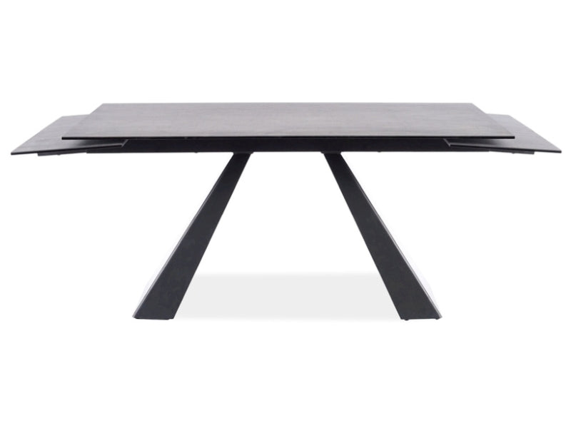 Table SALVADORE CERAMIC GRAY MARBLE/BLACK MATTE (180-260)X90