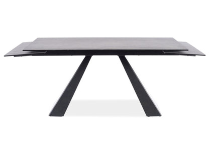 Table SALVADORE CERAMIC GRAY MARBLE/BLACK MATTE (180-260)X90