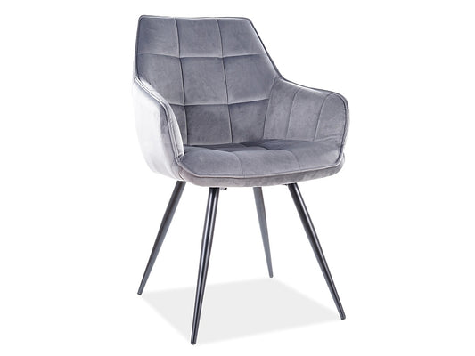 Chair LILY VELVET BLACK FRAME/GRAY BLUVEL 14 