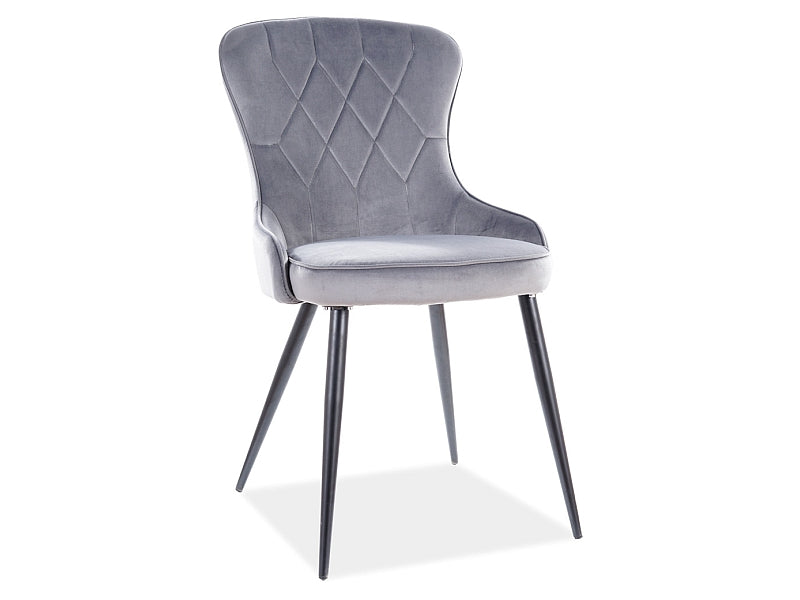 Chair LOTUS VELVET BLACK FRAME/GRAY BLUVEL 14 