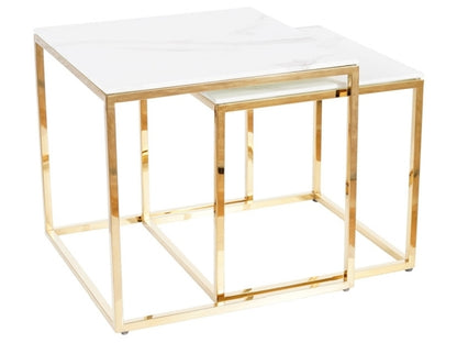 Coffee table GLORIA WHITE MARBLE EFFECT/GOLD (SET)