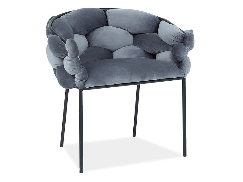 Chair NORTE VELVET BLACK FRAME / GRAY BLUVEL 14