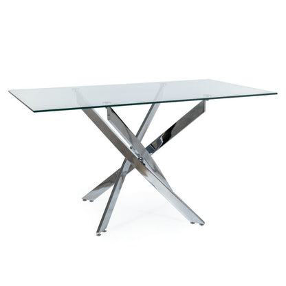 Table AGIS II TRANSPARENT TABLE/CHROME 140x80