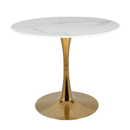 Table ESPERO WHITE MARBLE EFFECT/GOLD FI 90