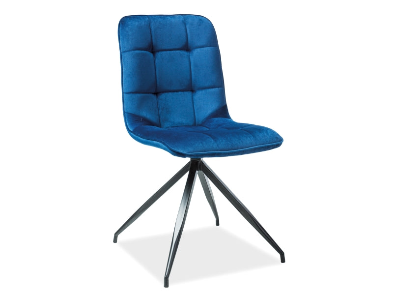 Chair TEXO VELVET BLACK FRAME/NAVY BLUE BLUVEL 86