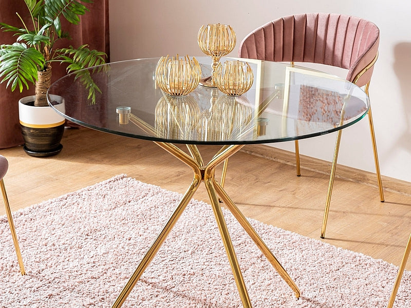 Table AZALIA TRANSPARENT/ GOLD FRAME FI 80