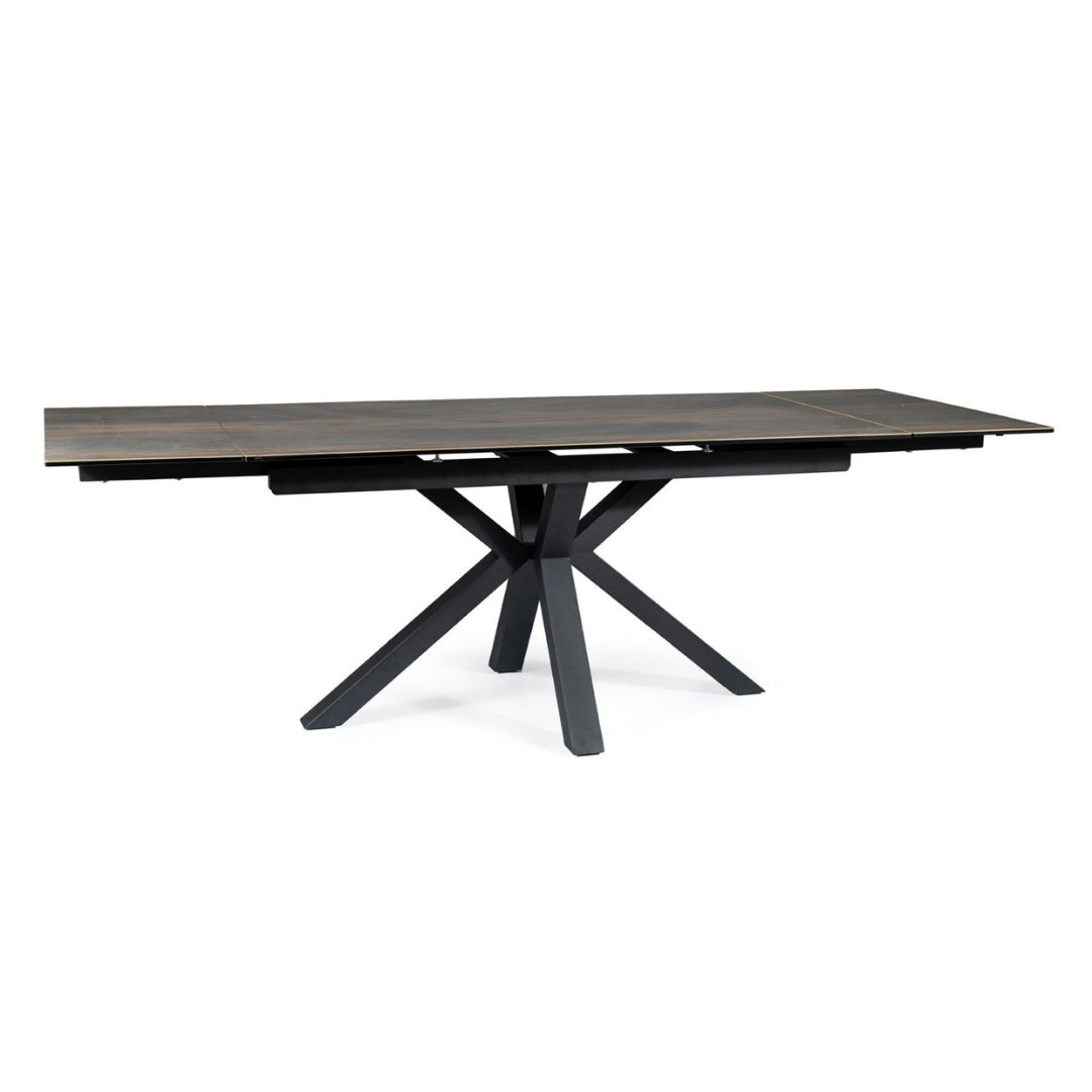 Table COLUMBUS CERAMIC BROWN WOOD EFFECT/BLACK 160(240)X90