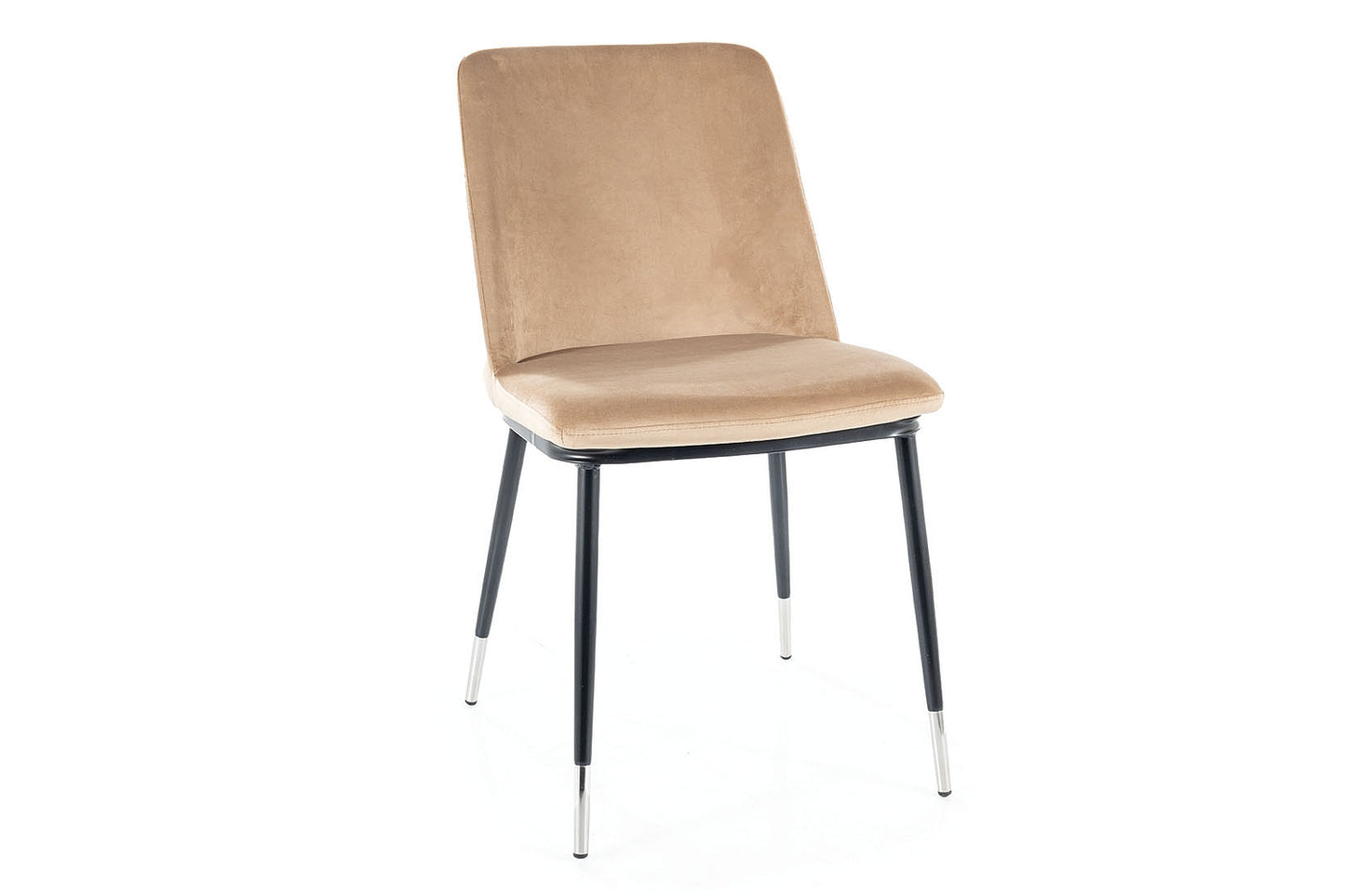 Chair JILL VELVET BLACK/CHROME FRAME / BEIGE BLUVEL 28 