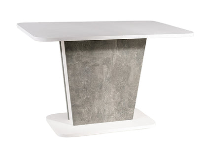 Table CALIPSO WHITE MATTE / GRAY (CONCRETE EFFECT) 110(145)X68,6 