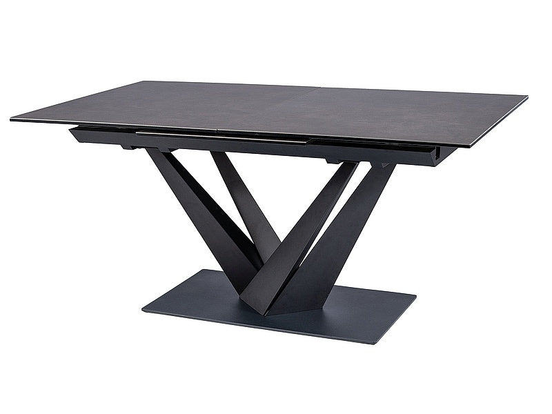 Table SORENTO CERAMIC DARK GRAY MARBLE EFFECT/BLACK MATTE 160(220)X90