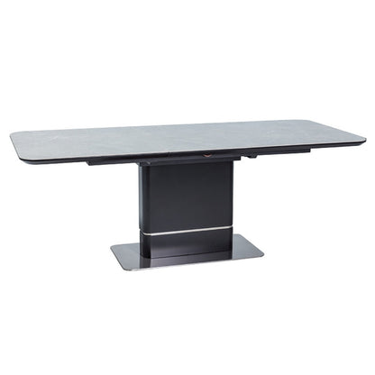 Table PALLAS CERAMIC GRAY MARBLE EFFECT/BLACK MATTE 160(210)x90