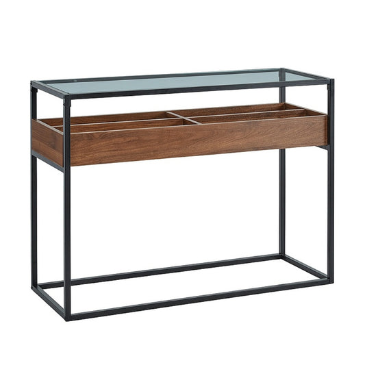 Console HARMONY C TRANSPARENT+WALNUT/BLACK 110X40