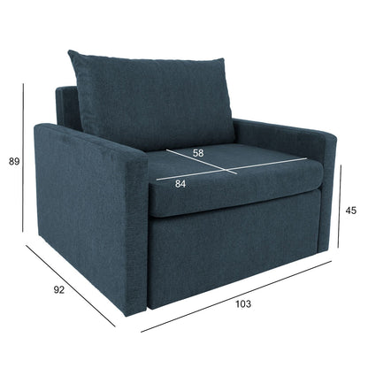 Lounge chair bed COLOGNE dark blue 