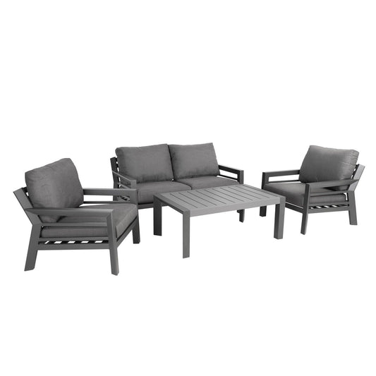 Garden furniture set TOMSON table, sofa and 2 chairs / Grey 