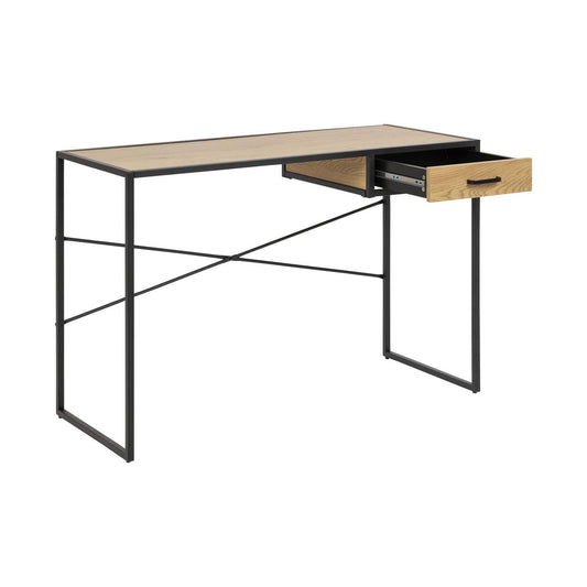 Desk SEAFORD 110x45xH75cm, oak/black 