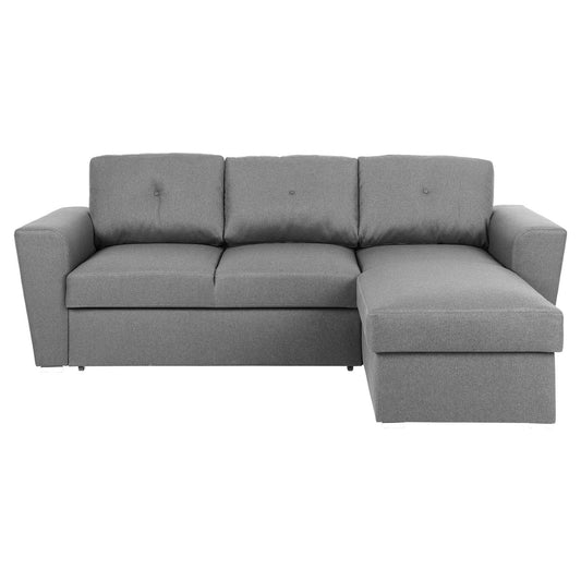 Corner sofa bed STANDFORD, light gray 