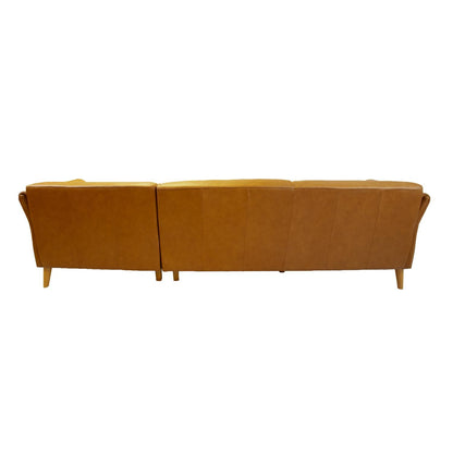 Corner sofa COLLINS LS, cognac brown leather 