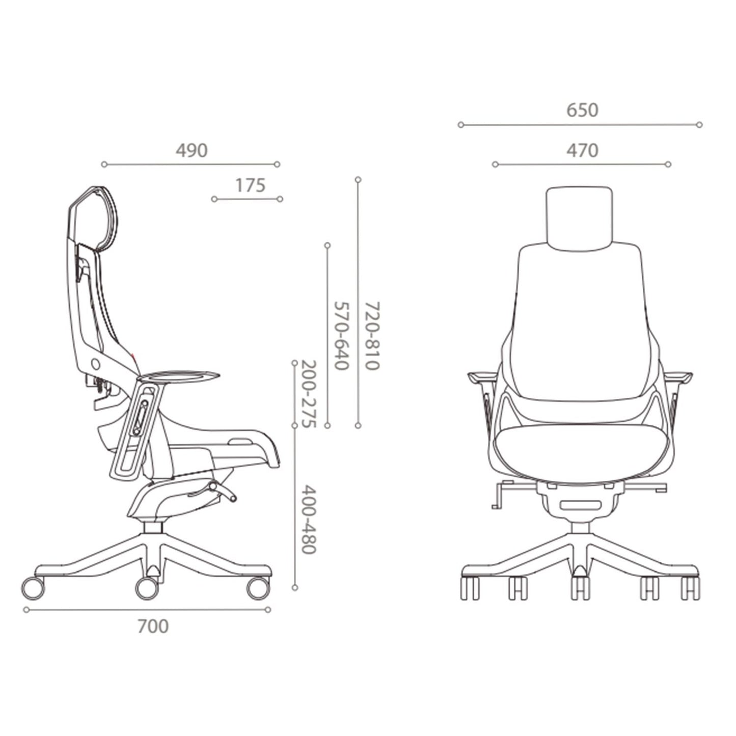 Work chair WAU - grey/white 