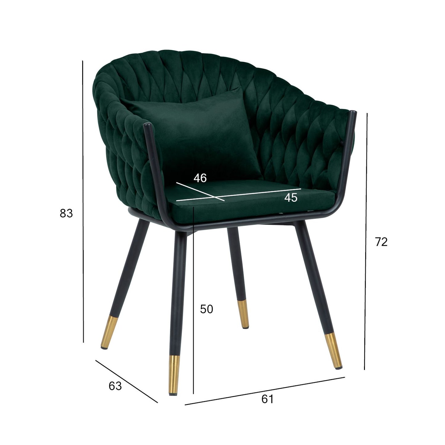 Chair FLORA, dark green velvet 