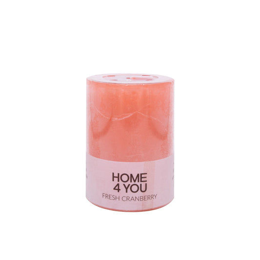 Candle FRESH CRANBERRY, D6.8xH9.5cm, pink (cranberry scent) 