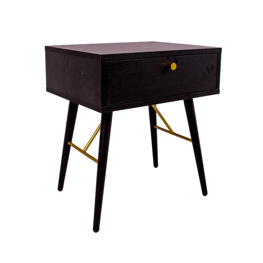 Nightstand LUXEMBOURG 45x35xH50cm, black / copper