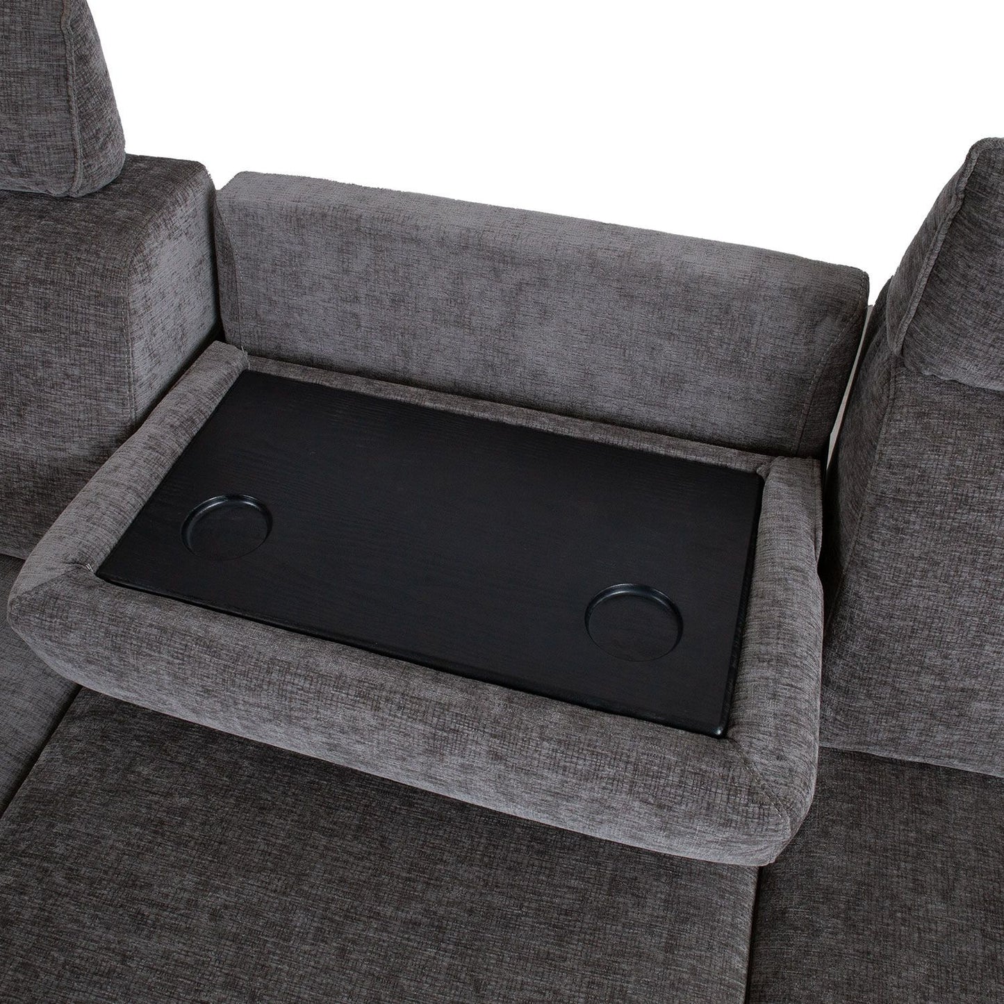 Corner sofa DAYTON KS, electric chair, dark gray