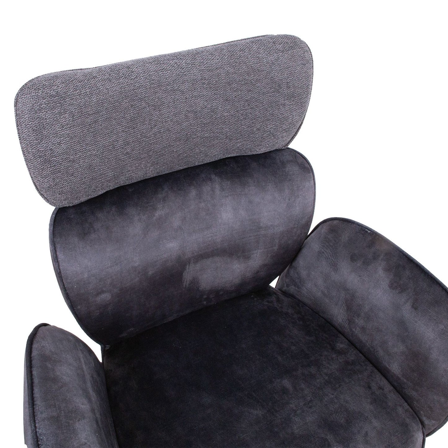 Chair EDDY with armrests, dark gray velvet 