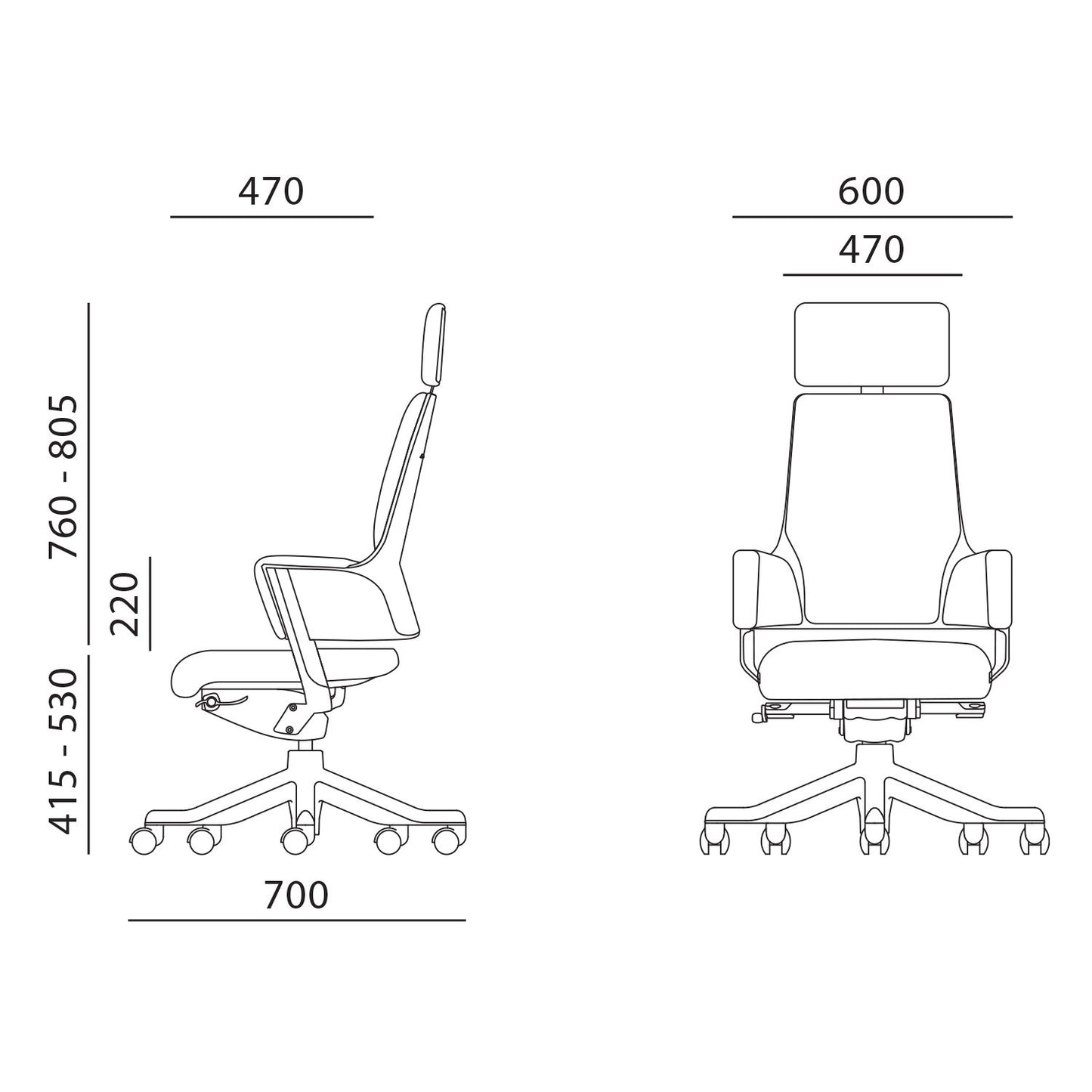 Work chair DELPHI gray 