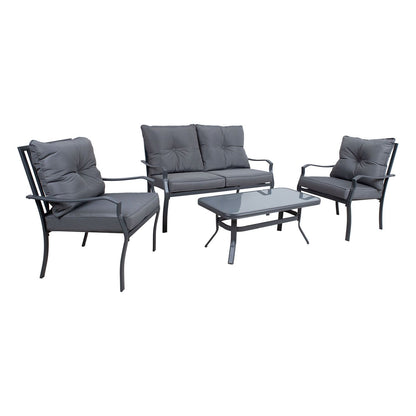 Garden furniture set BOSLER table, sofa and 2 chairs / Grey 