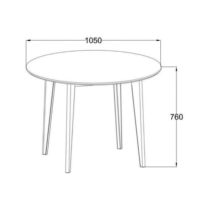 Galds ROXBY, D105xH76cm, balts