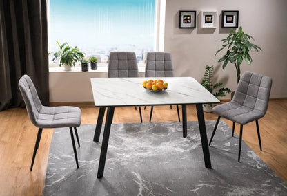 Table SAMUELA MARBLE EFFECT/BLACK MATTE FRAME 120X80