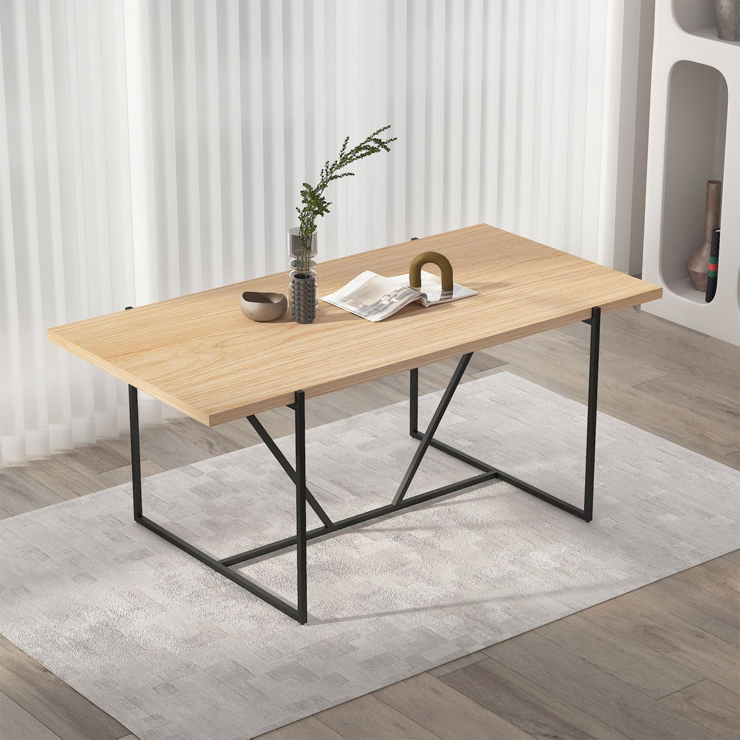 Table CINDY 160x90xH75cm, melamine oak