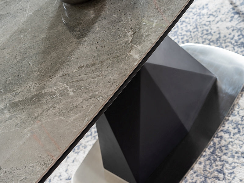 Table CORTEZ CERAMIC GRAY MARBLE EFFECT/ANTHRACITE MATT 160(210)X90