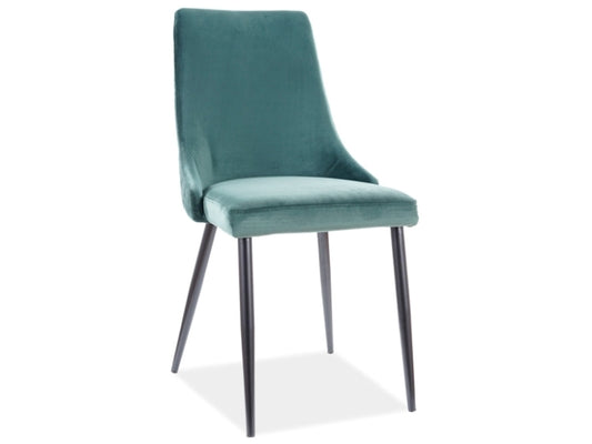 Chair PIANO B VELVET BLACK FRAME/GREEN BLUVEL 78