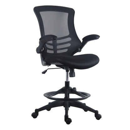 High work chair TRIBECCA 62.5x62xH109-128.5cm, seat and backrest: black / gray mesh fabric, black frame 