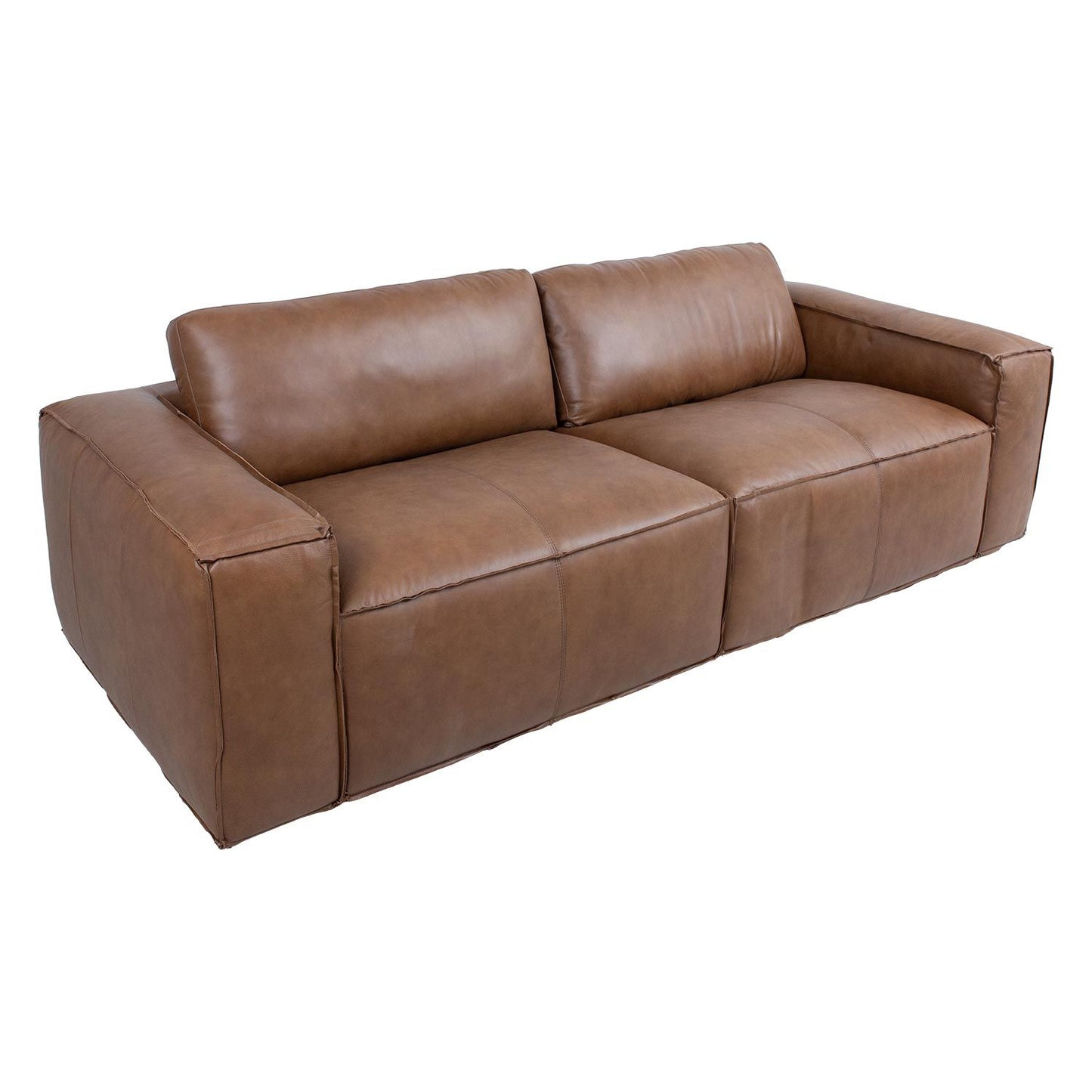 Sofa BURTON 3-seater, brown stitch