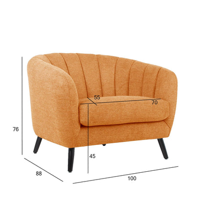 Lounge chair MELODY 100x88xH76cm, orange 