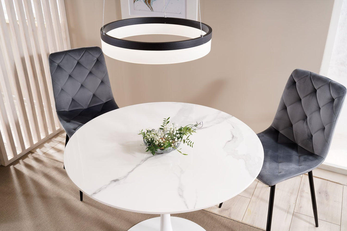 Table ESPERO WHITE MARBLE EFFECT/WHITE FI 90