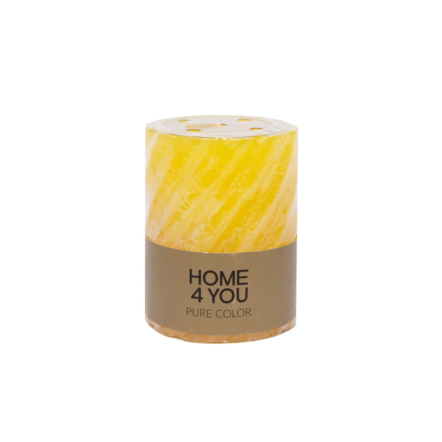 Candle PURE COLOR, D6.8xH9.5cm, yellow (unscented)