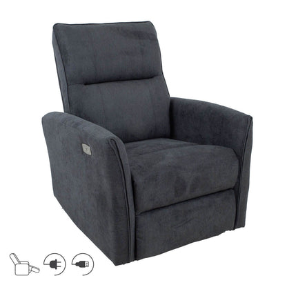 Rest chair - recliner LINUX electric, dark gray 