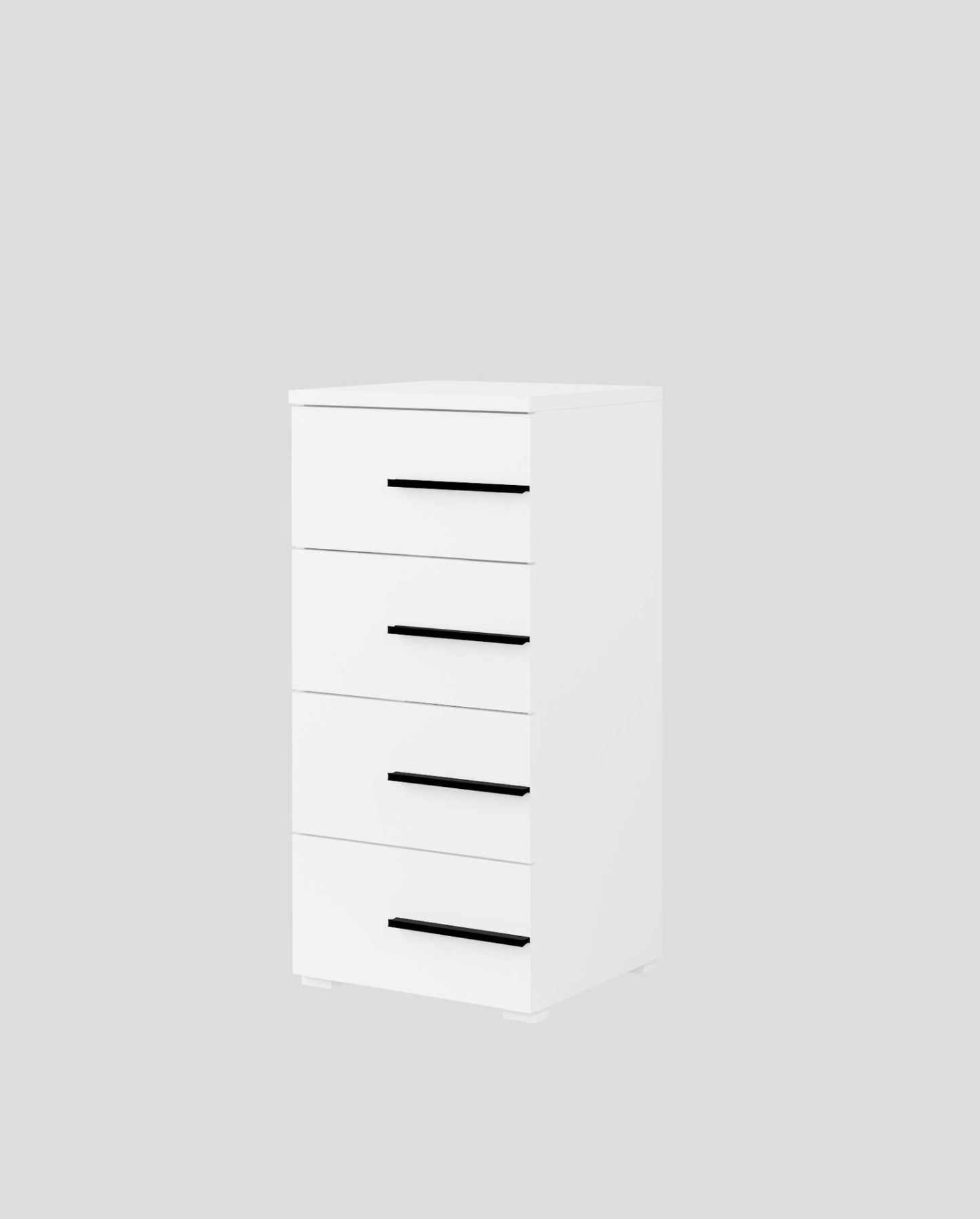 VIOLLA - Dresser with 4 drawers / white and white glossy 