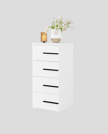 VIOLLA - Dresser with 4 drawers / white and white glossy 