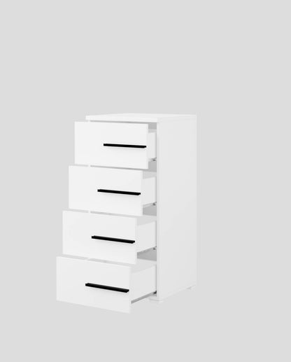 VIOLLA - Dresser with 4 drawers / white and white glossy 