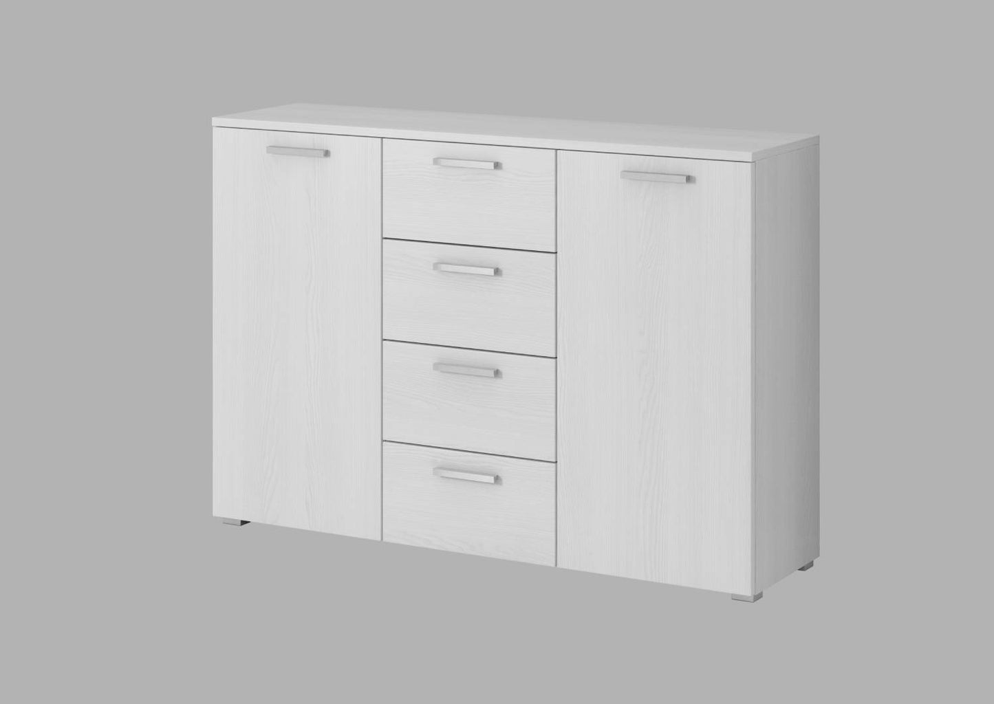 GALAXY - Dresser with 3 doors and 2 drawers / Ash - white/wood 