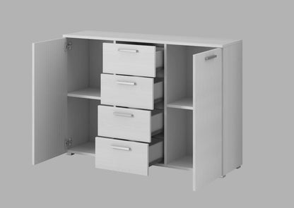 GALAXY - Dresser with 3 doors and 2 drawers / Ash - white/wood 