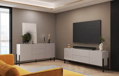 Living Room Cabinet JUKON with 2 Doors, Cashmere Color 