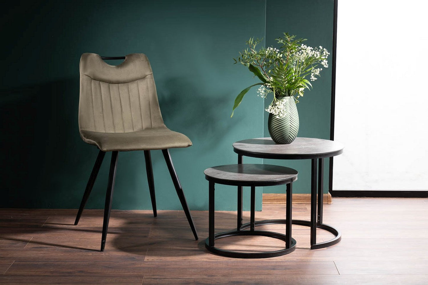 Chair ORFE VELVET BLACK FRAME / OLIVE BLUVEL 77