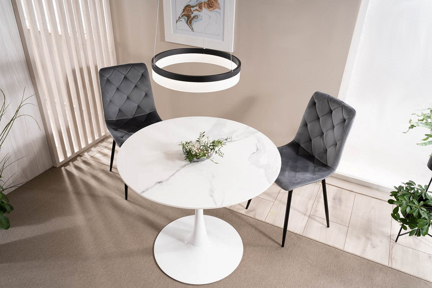 Table ESPERO WHITE MARBLE EFFECT/WHITE FI 90