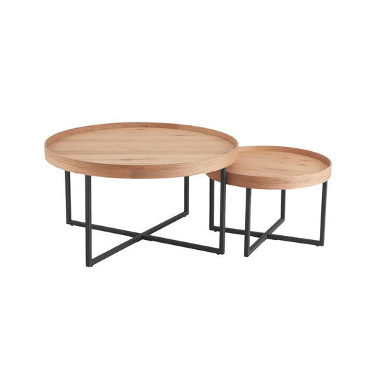 Coffee table MUSIC set of 2 pieces D70xH46, D50xH38, oak